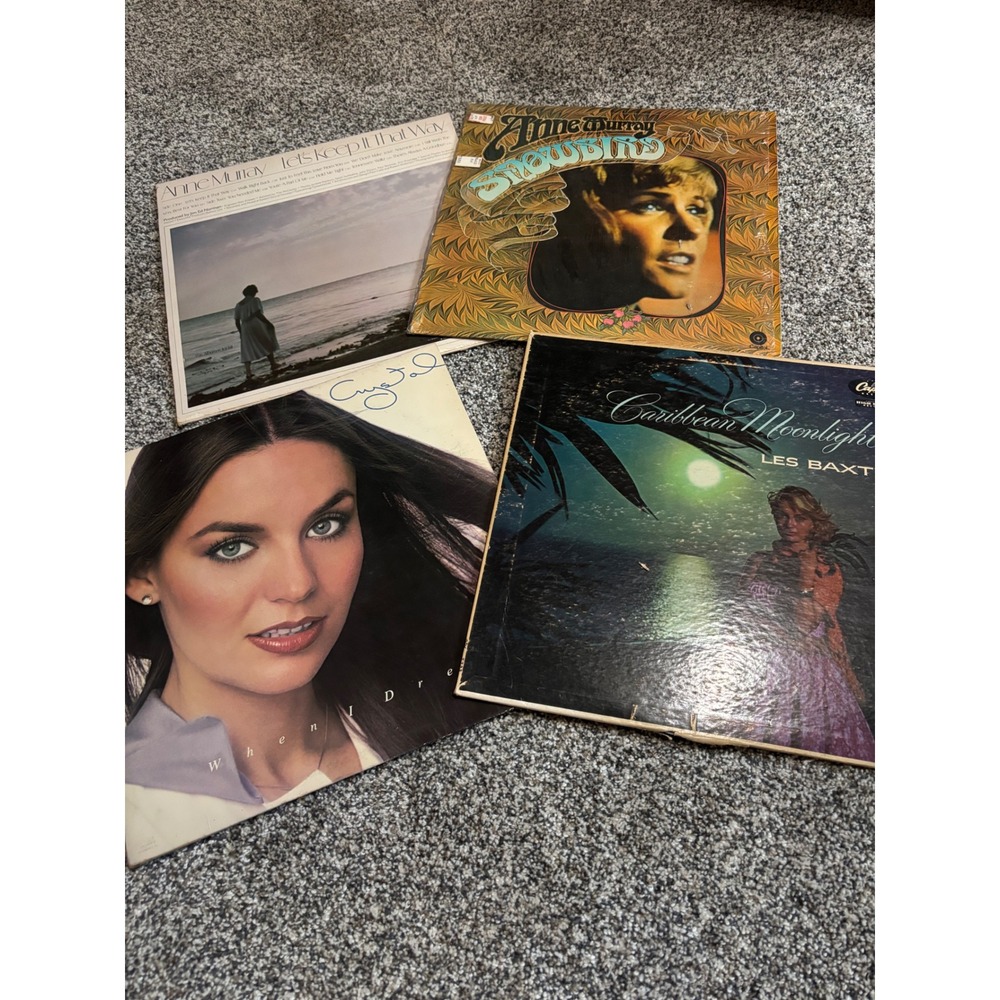 Vintage Vinyl Record Lot Anne Murray Crystal Gayle Les Baxter 4 LP Collection
